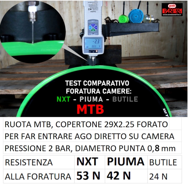 CAMERA NXT SUPER LEGGERA IN TPU MTB 29X2.0-2.6 PESO 135G MADE IN ITALY 100%