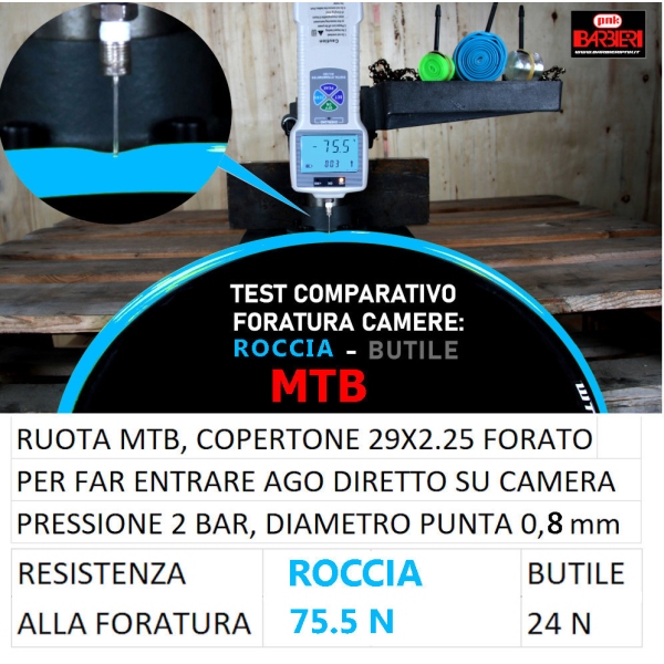 CAMERA EXTRA RESISTENTE ROCCIA MTB 27.5X2.0-2.6 PESO 175g ca. MADE IN ITALY 100%
