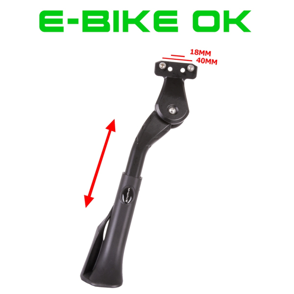 Kick stand ideal for E-Bike adjustable in height for 18 and 40 mm screw holes