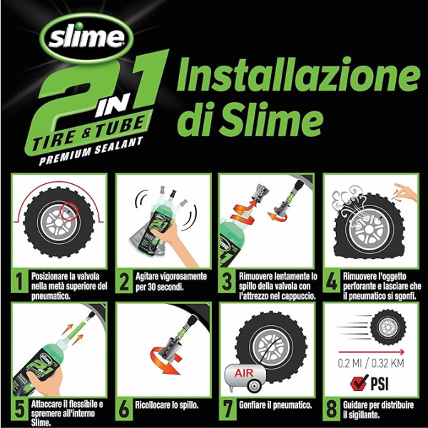 SLIME SEALANT 2 IN 1 FOR TUBES AND TUBELESS 946 ML