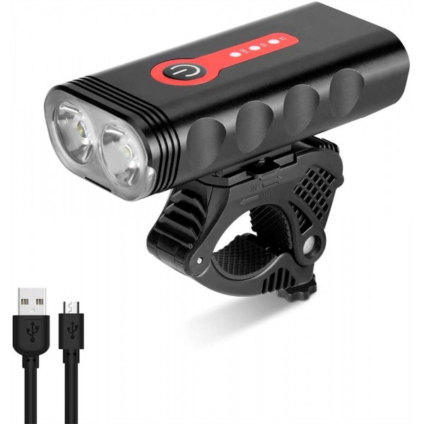 1000 LUMEN FRONT BIKE LIGHT WITH INTEGRATED RECHARGEABLE BATTERY