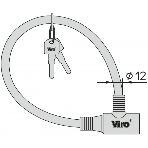 Câble Antivol Spirale Dresco 150cm, ø6mm